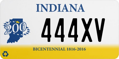 IN license plate 444XV