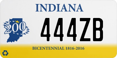 IN license plate 444ZB