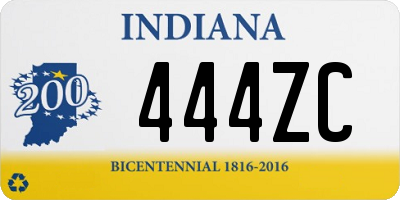 IN license plate 444ZC