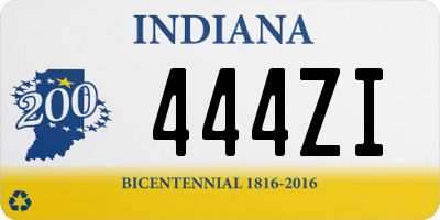 IN license plate 444ZI