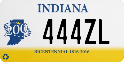 IN license plate 444ZL