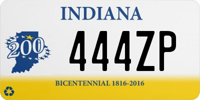 IN license plate 444ZP