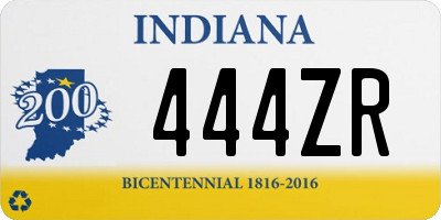 IN license plate 444ZR