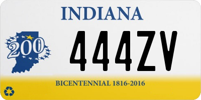 IN license plate 444ZV