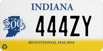 IN license plate 444ZY