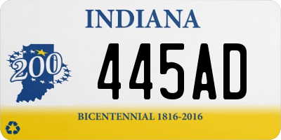 IN license plate 445AD