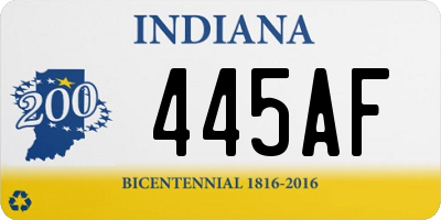 IN license plate 445AF