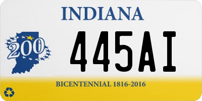 IN license plate 445AI