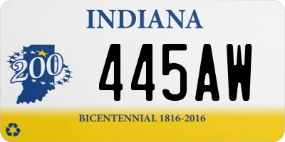 IN license plate 445AW