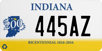 IN license plate 445AZ