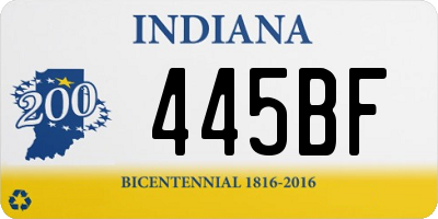 IN license plate 445BF