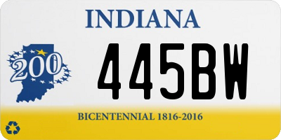 IN license plate 445BW