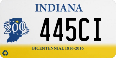 IN license plate 445CI