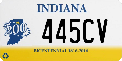 IN license plate 445CV