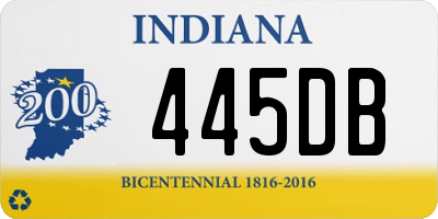 IN license plate 445DB