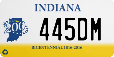 IN license plate 445DM