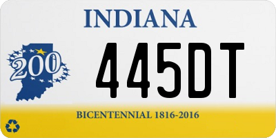 IN license plate 445DT