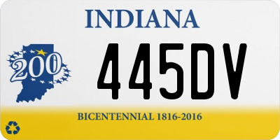 IN license plate 445DV