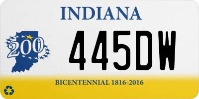 IN license plate 445DW