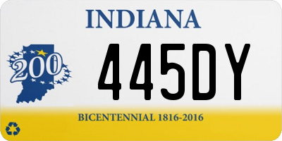 IN license plate 445DY