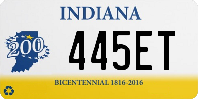 IN license plate 445ET