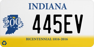 IN license plate 445EV