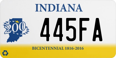 IN license plate 445FA