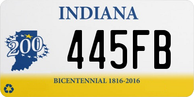 IN license plate 445FB