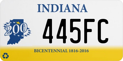 IN license plate 445FC