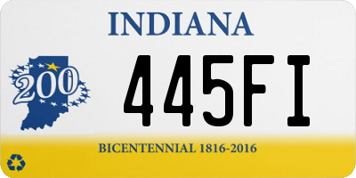 IN license plate 445FI