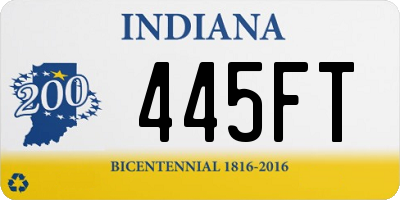 IN license plate 445FT