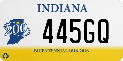 IN license plate 445GQ