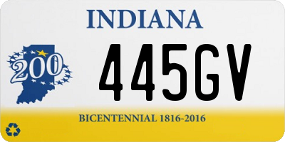 IN license plate 445GV