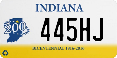 IN license plate 445HJ