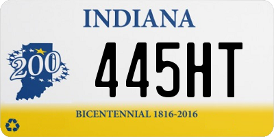 IN license plate 445HT