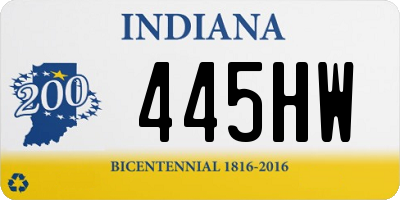 IN license plate 445HW
