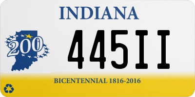 IN license plate 445II