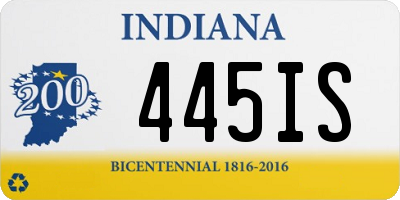 IN license plate 445IS