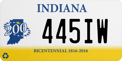 IN license plate 445IW