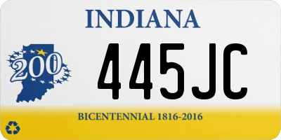 IN license plate 445JC