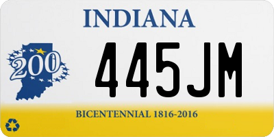 IN license plate 445JM