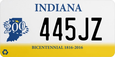 IN license plate 445JZ