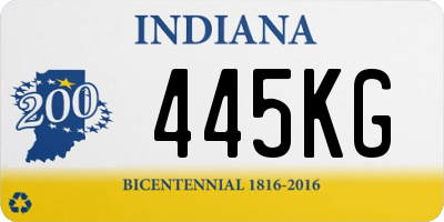 IN license plate 445KG