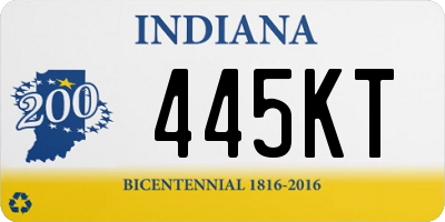 IN license plate 445KT