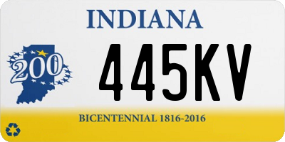 IN license plate 445KV