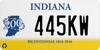 IN license plate 445KW