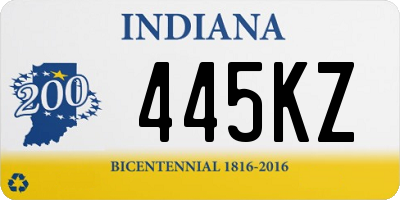 IN license plate 445KZ