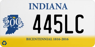 IN license plate 445LC