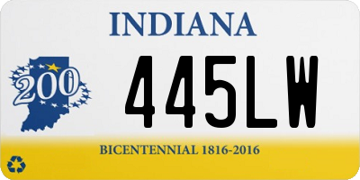 IN license plate 445LW