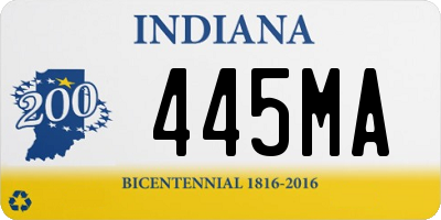 IN license plate 445MA